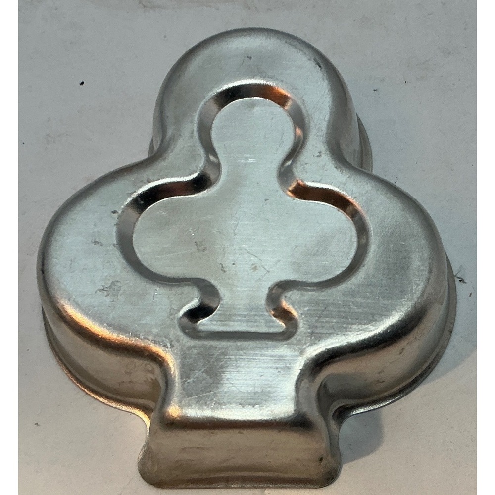 Vintage‎ Playing Card Suit Molds Aluminum Club  Silver Kitchenware